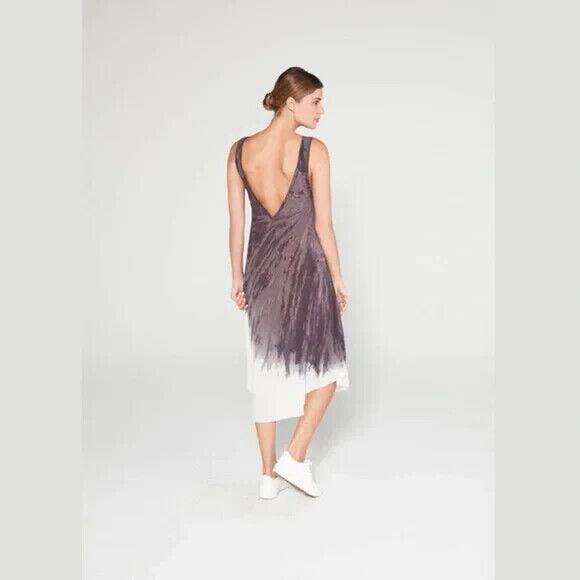 ANTHROPOLOGIE TINA+JO Purple Ombré V-Neck Tent Midi Dress - Picture 5 of 9